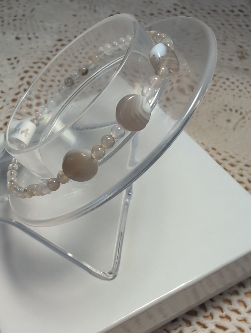 Handmade Botswana Agate Stretch Bracelet